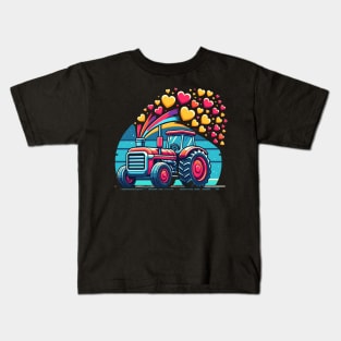 Cute Tractor | Valentines Day Kids T-Shirt